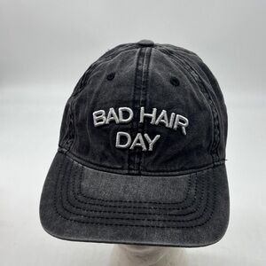 Black 'Bad Hair Day' Gray Cap HT8787